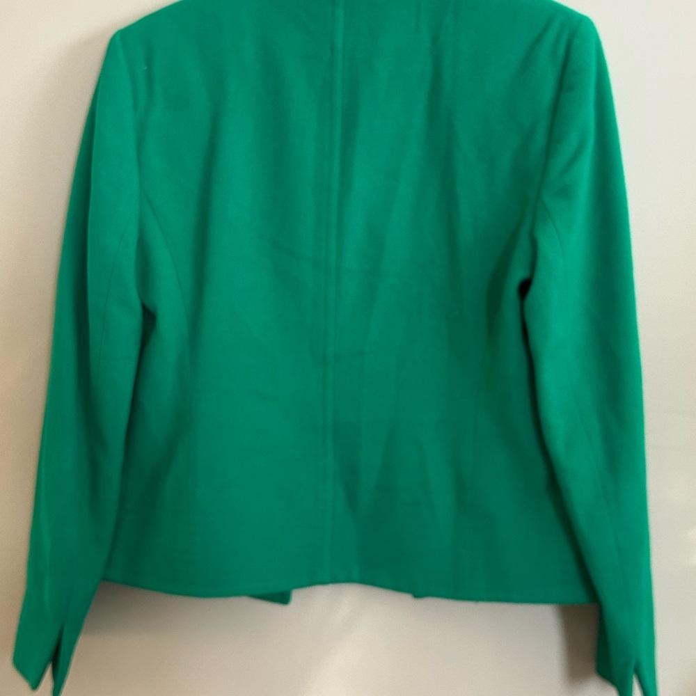 VTG Vibrant Green Women's Wool and Cashmere Blend Blazer - Picture 8 of 10